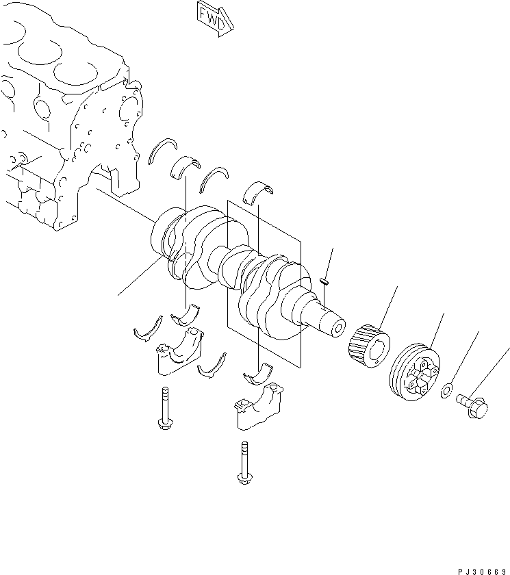 CRANKSHAFT ASS'Y YM719660-21701 KOMATSU