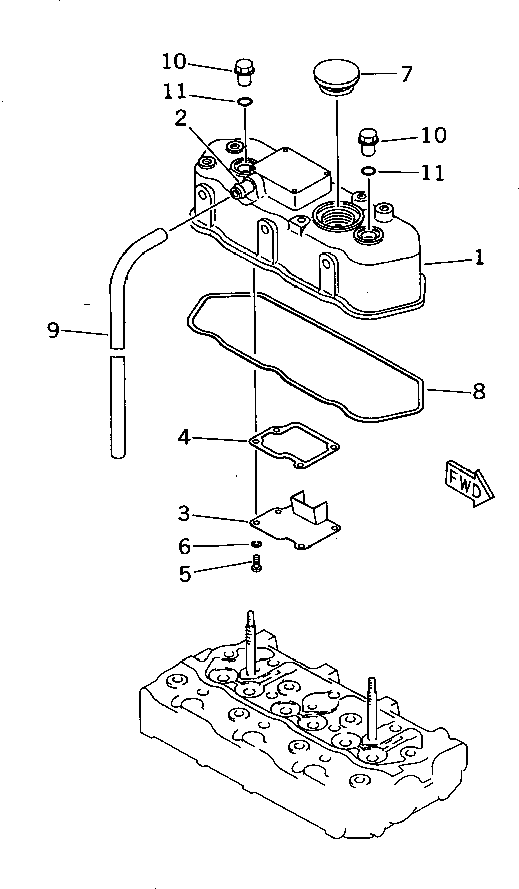 COVER ASS'Y,HEAD YM119657-11350 KOMATSU