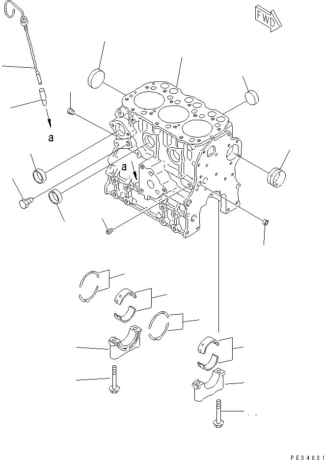 CYLINDER BLOCK A. YM719623-01560 KOMATSU