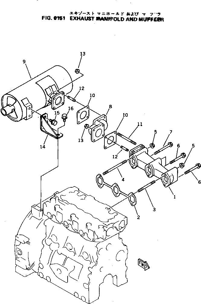 MANIFOLD,EXHAUST YM119840-13100 KOMATSU