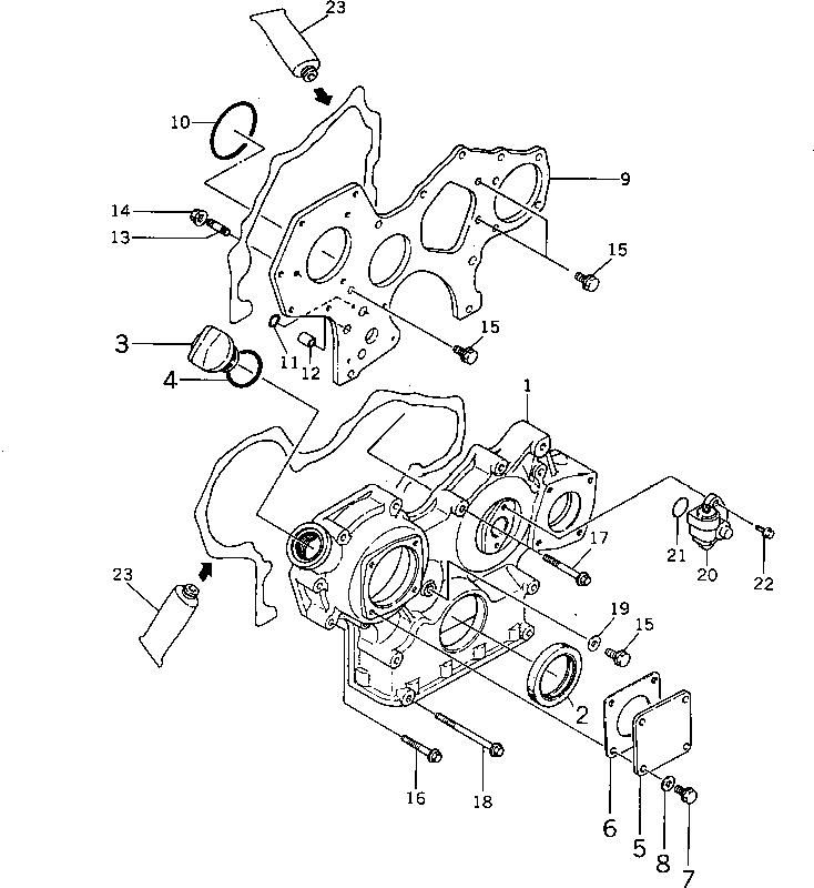 FRONT COVER ASS'Y YM129100-01590 KOMATSU