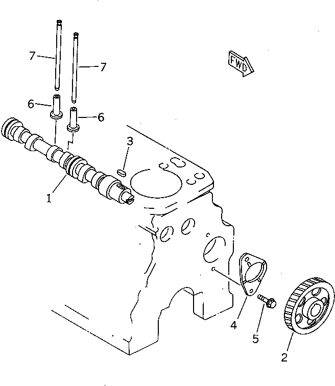 CAMSHAFT ASS'Y YM119810-14580 KOMATSU