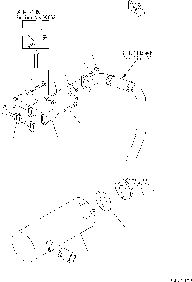 MANIFOLD,EXHAUST YM129100-13110 KOMATSU