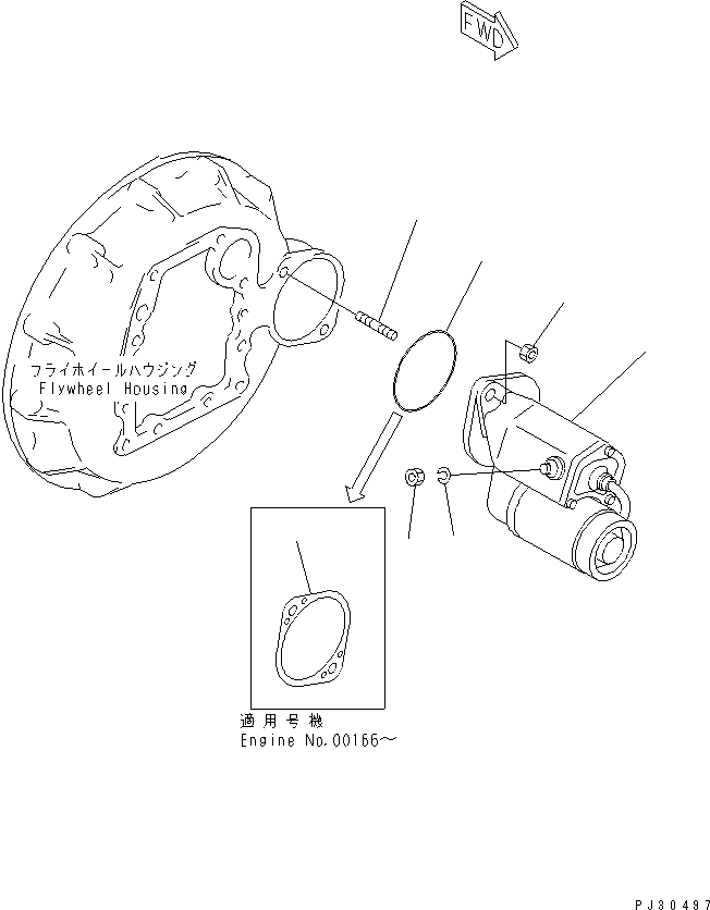 STARTING MOTOR A.,(SEE FIG.0661) (YM171353-77010) KOMATSU