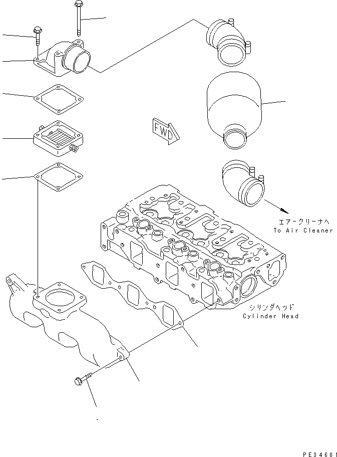 MANIFOLD,AIR INTAKE YM119810-12101 KOMATSU