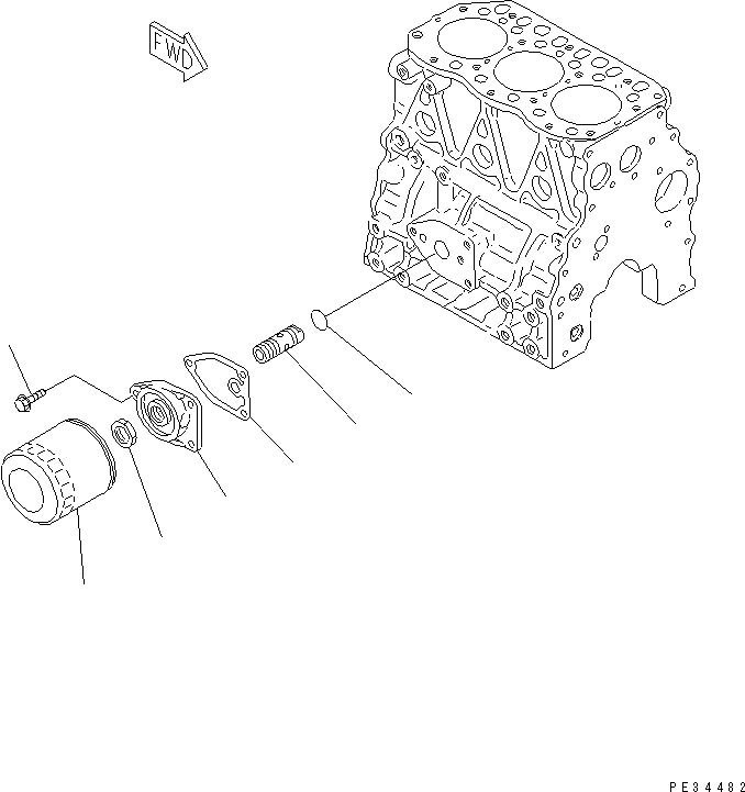Клапан YM129001-35300 KOMATSU