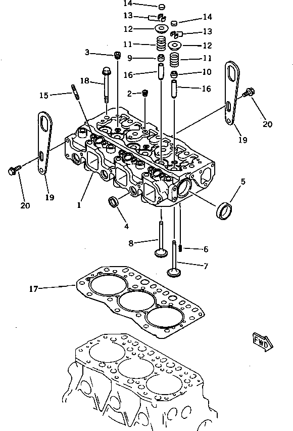 CYLINDER HEAD ASS'Y YM119811-11020 KOMATSU