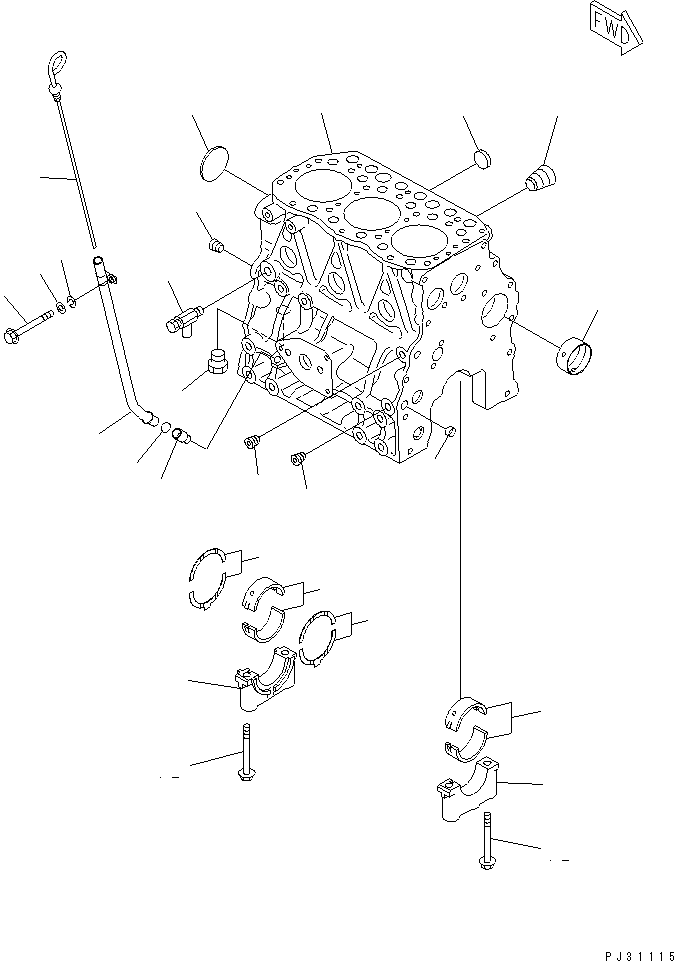 CYLINDER BLOCK A. YM719811-01100 KOMATSU