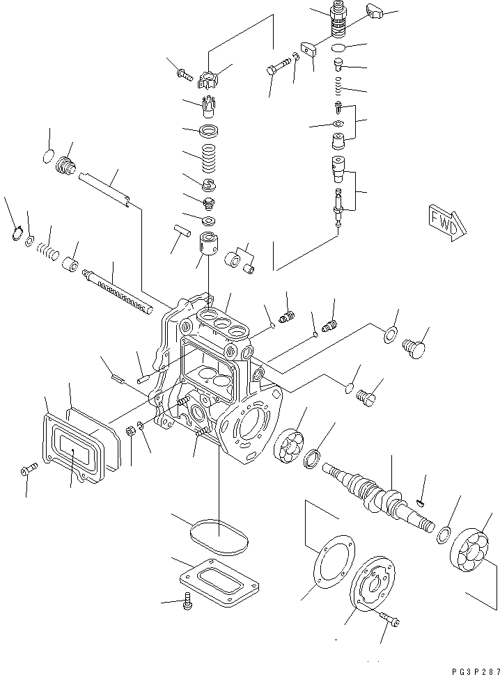 Топливный насос высокого давления в сборе YM729137-51360 KOMATSU