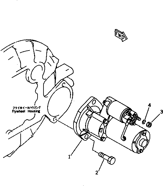 STARTING MOTOR ASS'Y,(SEE FIG.0661) (YM129137-77010) KOMATSU