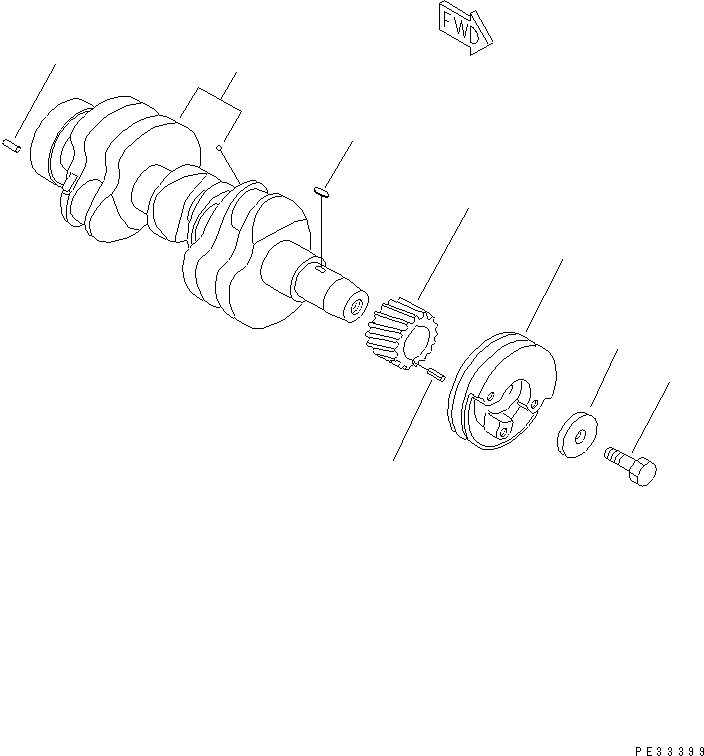 CRANKSHAFT ASS'Y YM129001-21000 KOMATSU