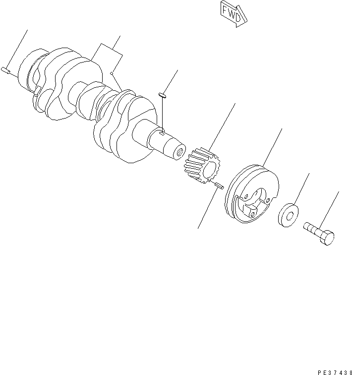 CRANKSHAFT ASS'Y YM129102-21700 KOMATSU