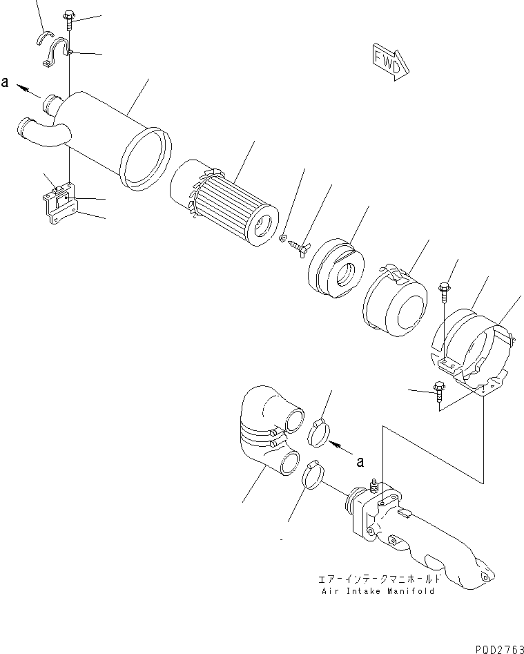 SILENCER,SUCTION YM119812-12200 KOMATSU