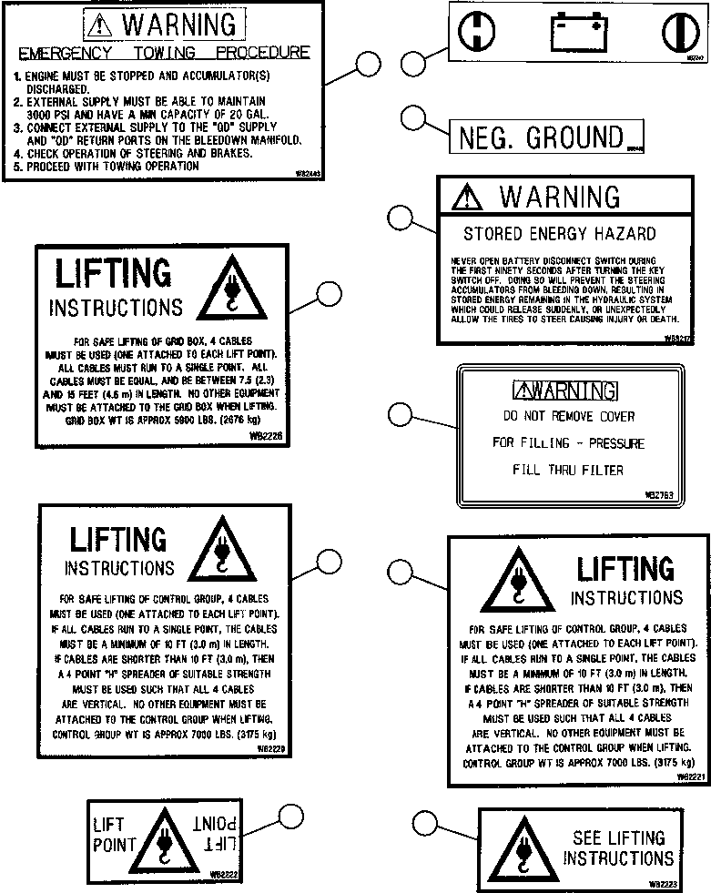 DECAL, LIFTING POINTS WB3271 KOMATSU