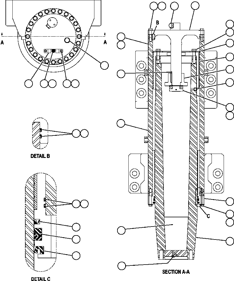NOTE: (1) INCLUDED IN AK4441 SEAL KIT. AK4441 KOMATSU