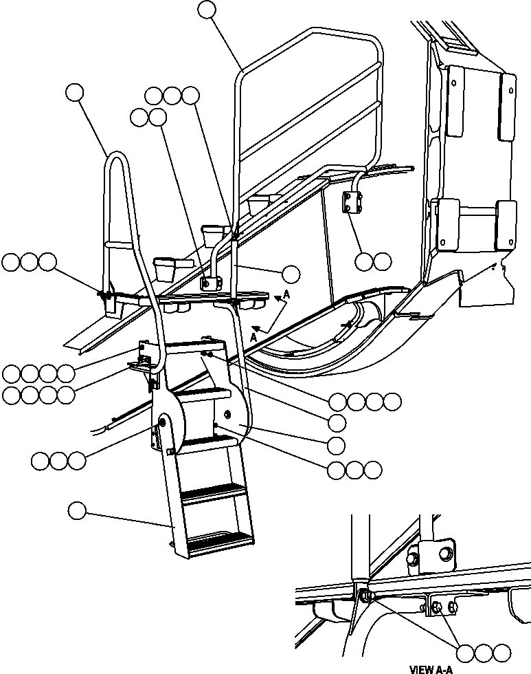 STEPS, ENGINE EGRESS - LH SIDE EM5084 KOMATSU
