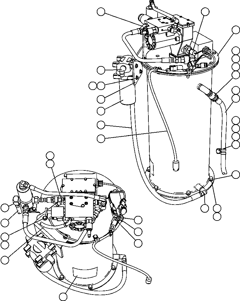 GREASE PUMP & CONTAINER ASSEMBLY (SEE INDEX) PC2440 KOMATSU