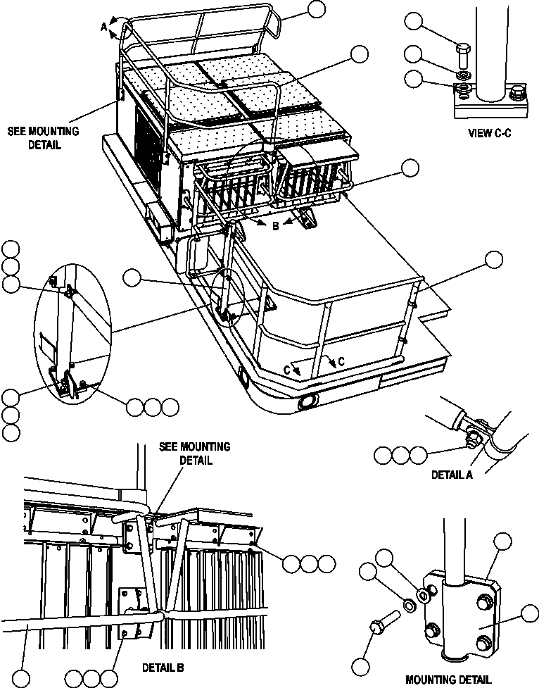 HANDRAIL, GRID BOX (REAR) EM8308 KOMATSU