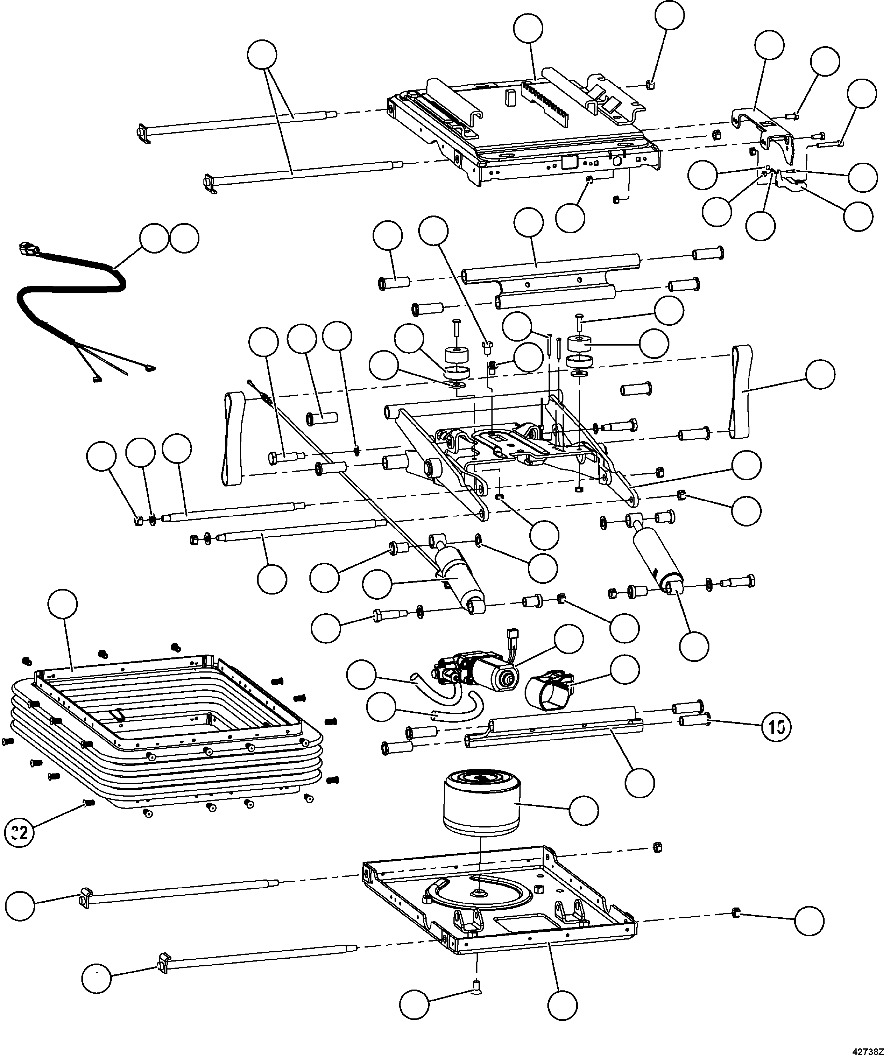 SEAT SUSPENSION ASSEMBLY (SEE INDEX) EM4055 KOMATSU