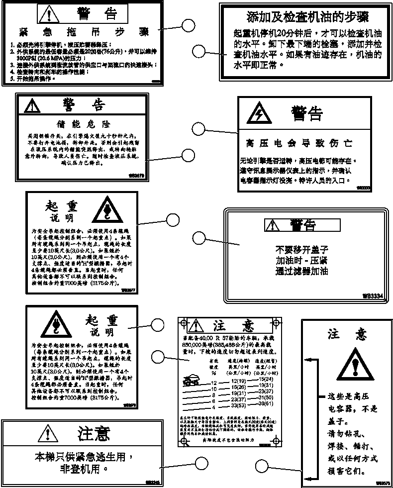 DECAL, CAPACITOR WARNING WB3575 KOMATSU