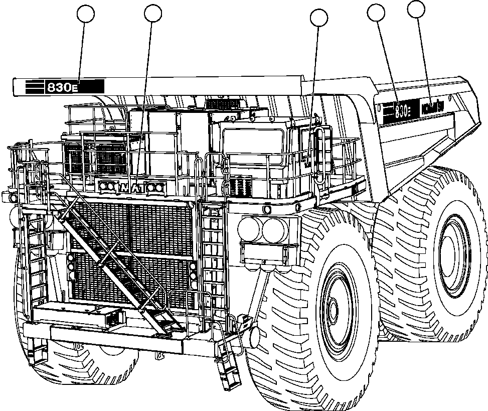DECAL, 830E (BODY FRONT) WB3355 KOMATSU