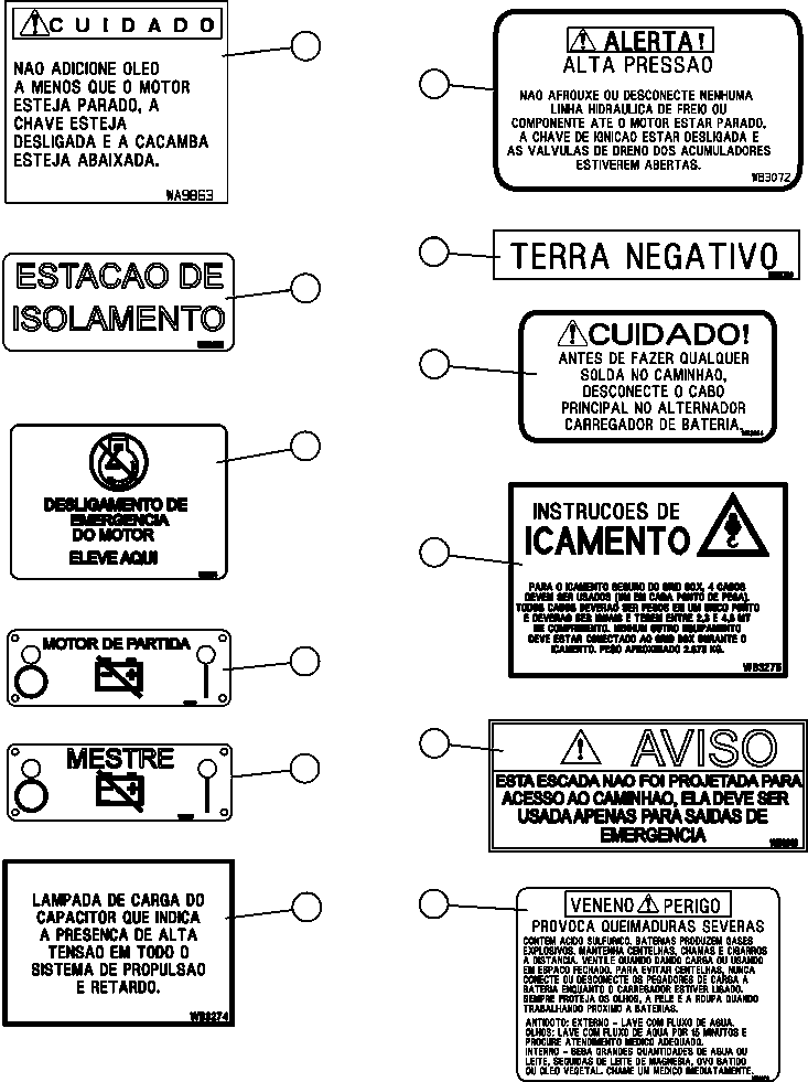 DECAL, ISOLATION STATION WB3652 KOMATSU