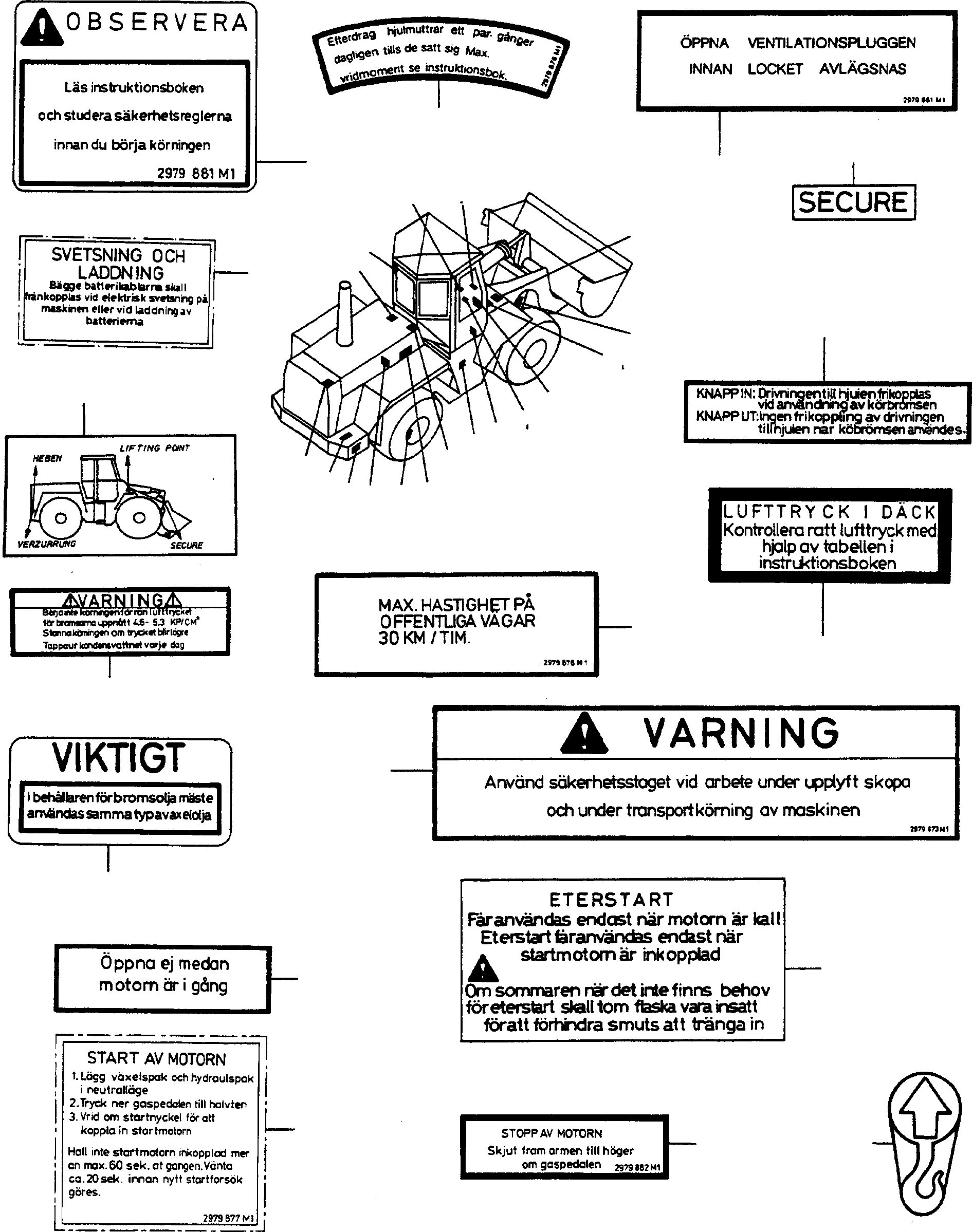 NOTE PLATE 2979877M1 KOMATSU