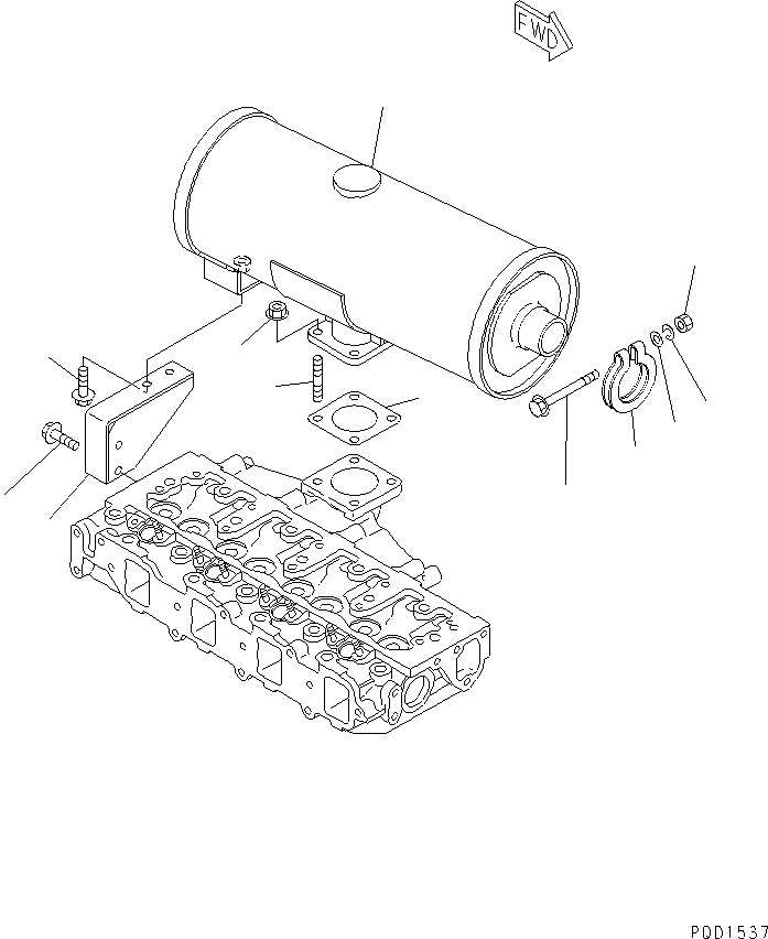 SILENCER YM129612-13510 KOMATSU