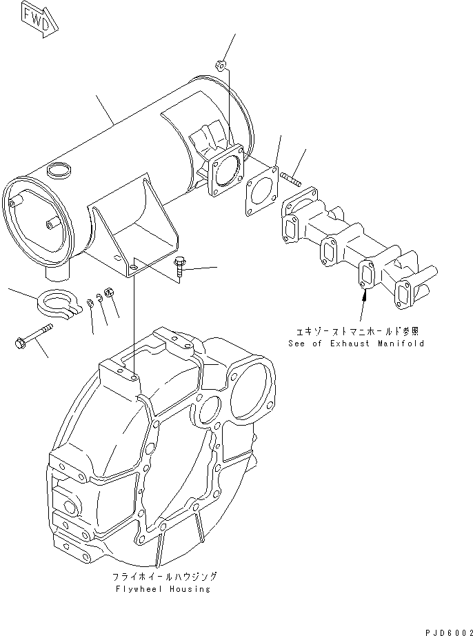 Глушитель YM129608-13511 KOMATSU
