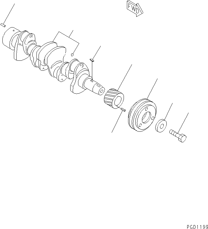 CRANKSHAFT, ASSY. YM129407-21100 KOMATSU