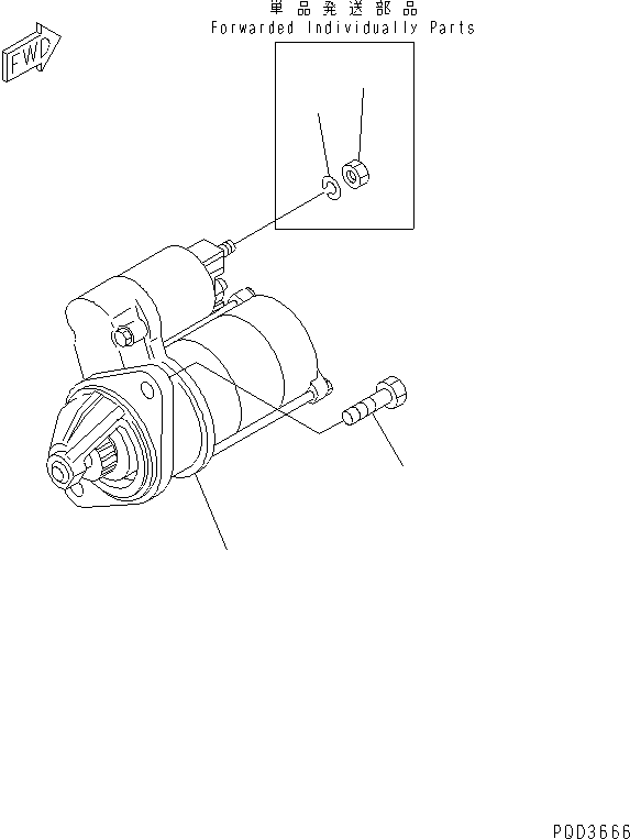 STARTING MOTOR ASS'Y,(SEE FIG.A6210-B0A2A) (YM129608-77010) KOMATSU