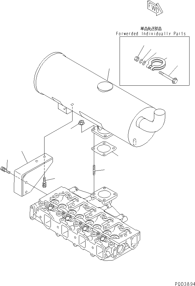 Глушитель YM129612-13580 KOMATSU