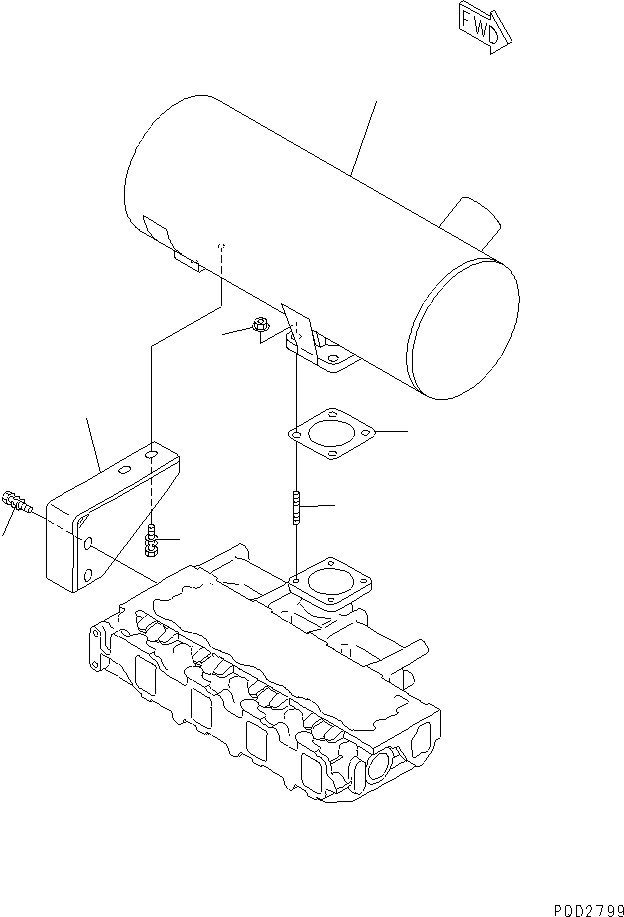 Глушитель \0\YM129430-13541 KOMATSU
