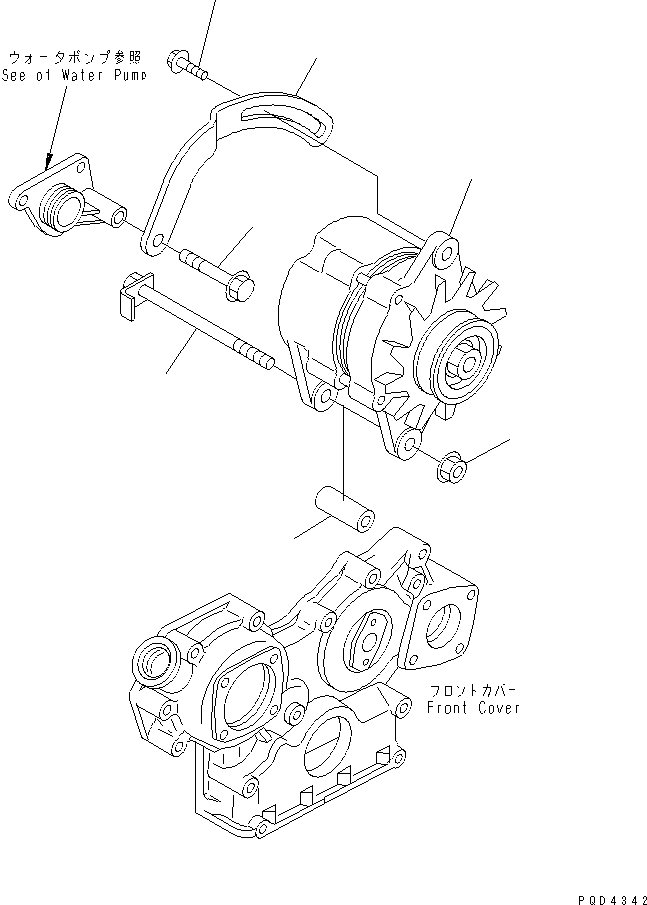 ALTERNATOR A. (80A),(SEE FIG.A6010-B0A7) (YM119573-77201) KOMATSU