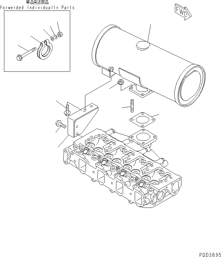 SILENCER YM129612-13570 KOMATSU