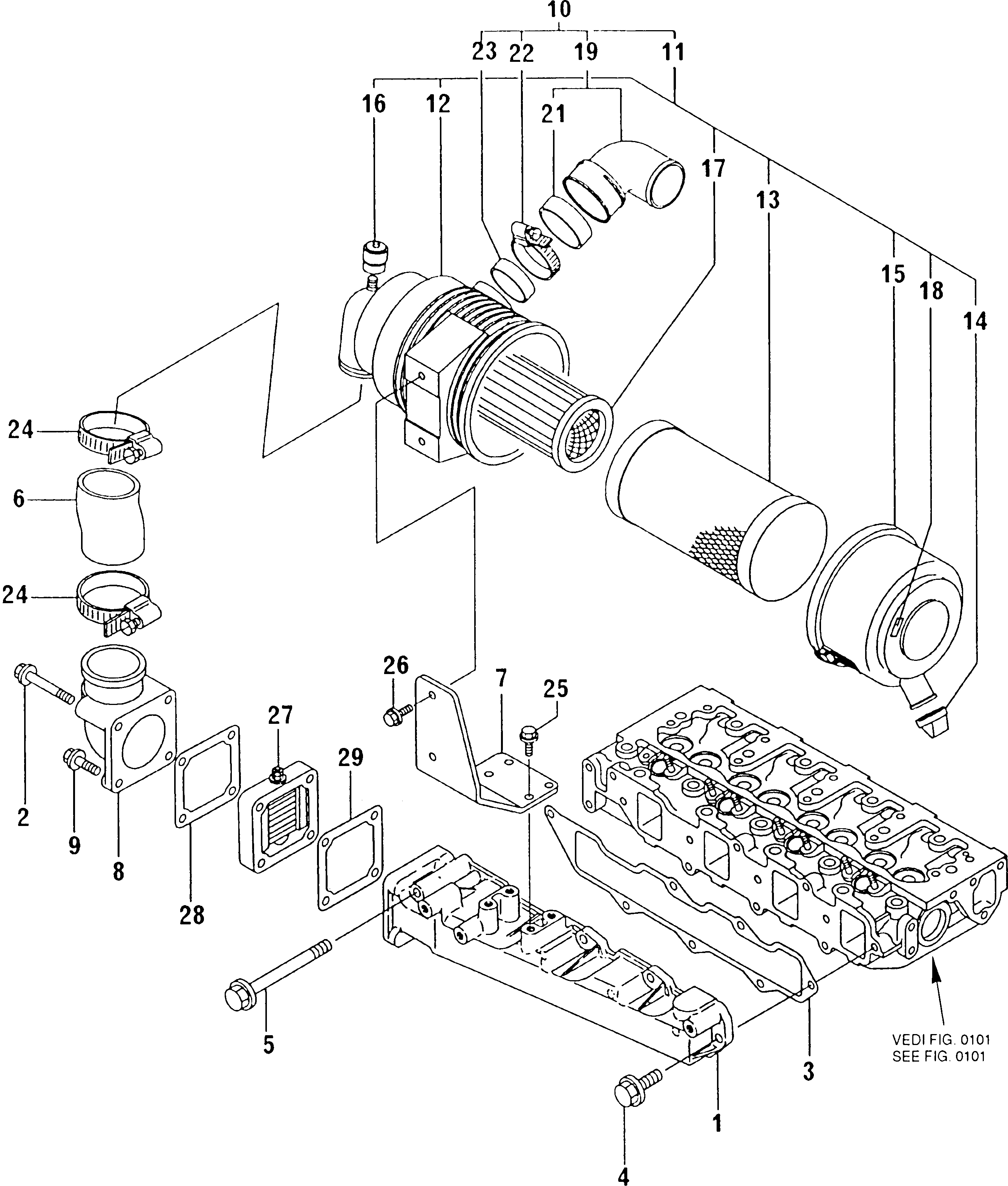 AIR FILTER, ASSY. YM129407-12500 KOMATSU