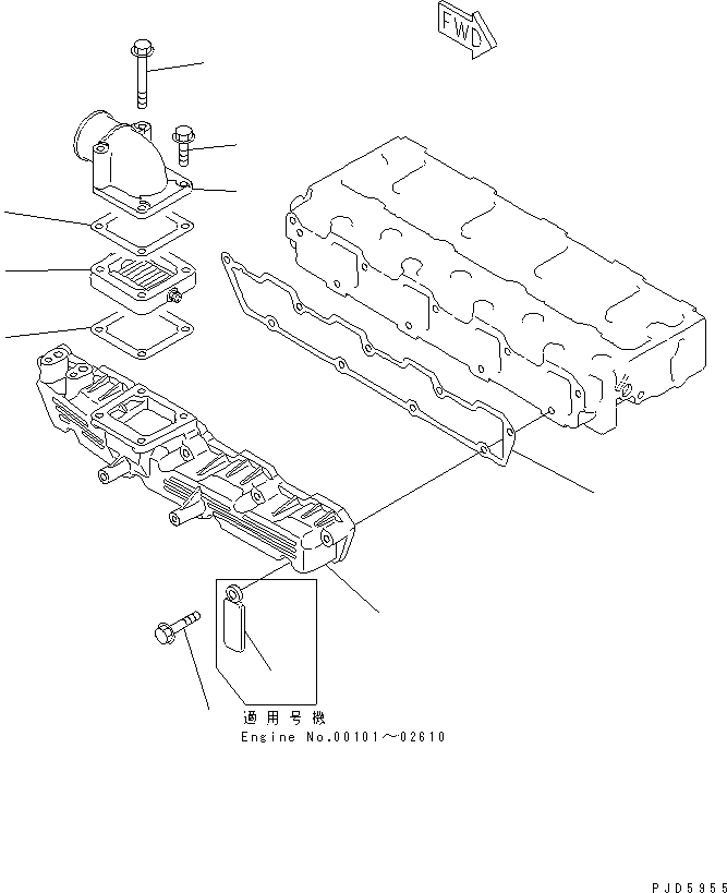 MANIFOLD, INTAKE YM129900-12100 KOMATSU