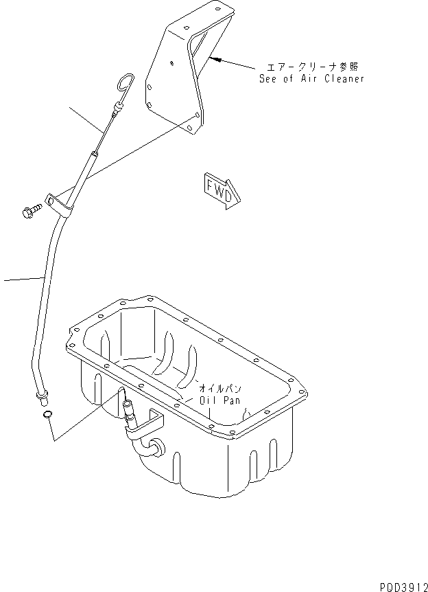 GUIDE,OIL GAUGE YM129910-34810 KOMATSU