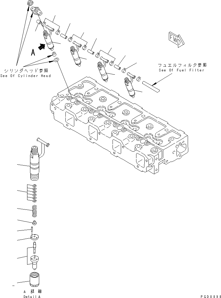 FUEL NOZZLE ASS'Y YM729902-53100 KOMATSU