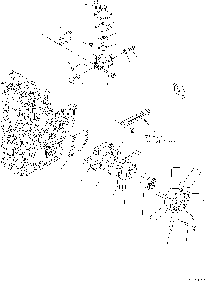 COVER, THERMOSTAT YM121850-49530 KOMATSU