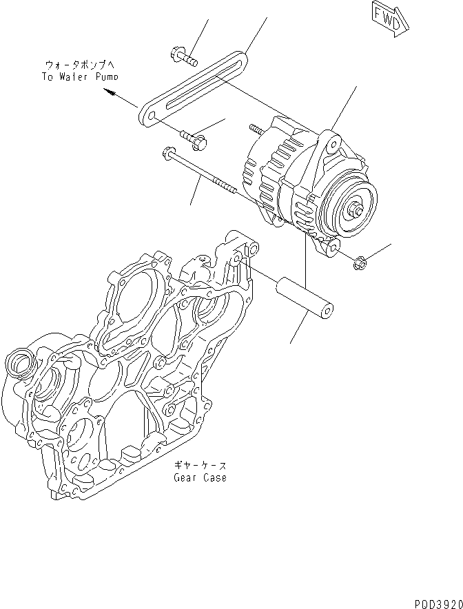 ALTERNATOR A. (60A),(SEE FIG.A6010-B0A2) (YM129910-77210) KOMATSU