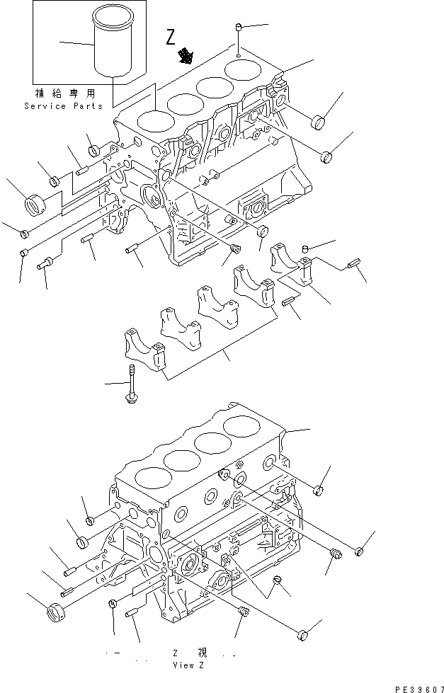 Блок цилиндров в сборе 6204-21-1102 KOMATSU