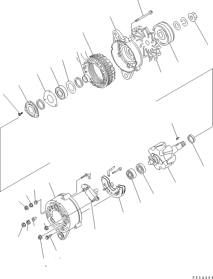 ALTERNATOR A. (25A) 600-821-6120 KOMATSU