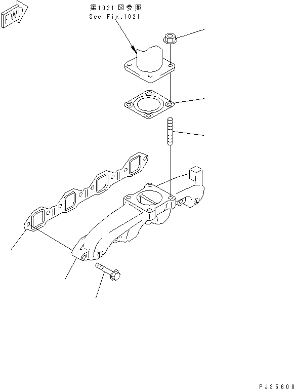MANIFOLD, EXHAUST 6202-13-5110 KOMATSU