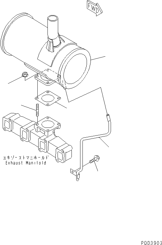 MUFFLER,(CATALYZER MUFFLER) YM129910-13550 KOMATSU