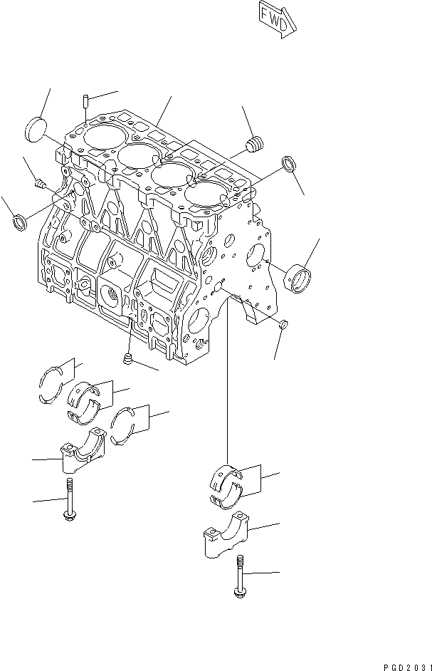 CYLINDER BLOCK, ASSY. YM729902-01560 KOMATSU