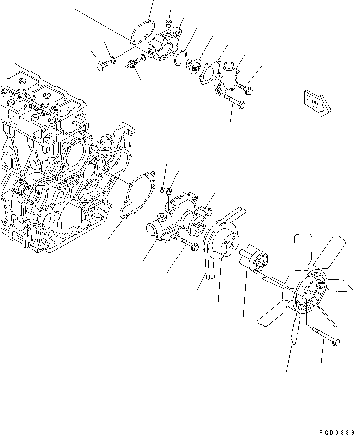 Клиновой ремень YM129950-42480 KOMATSU