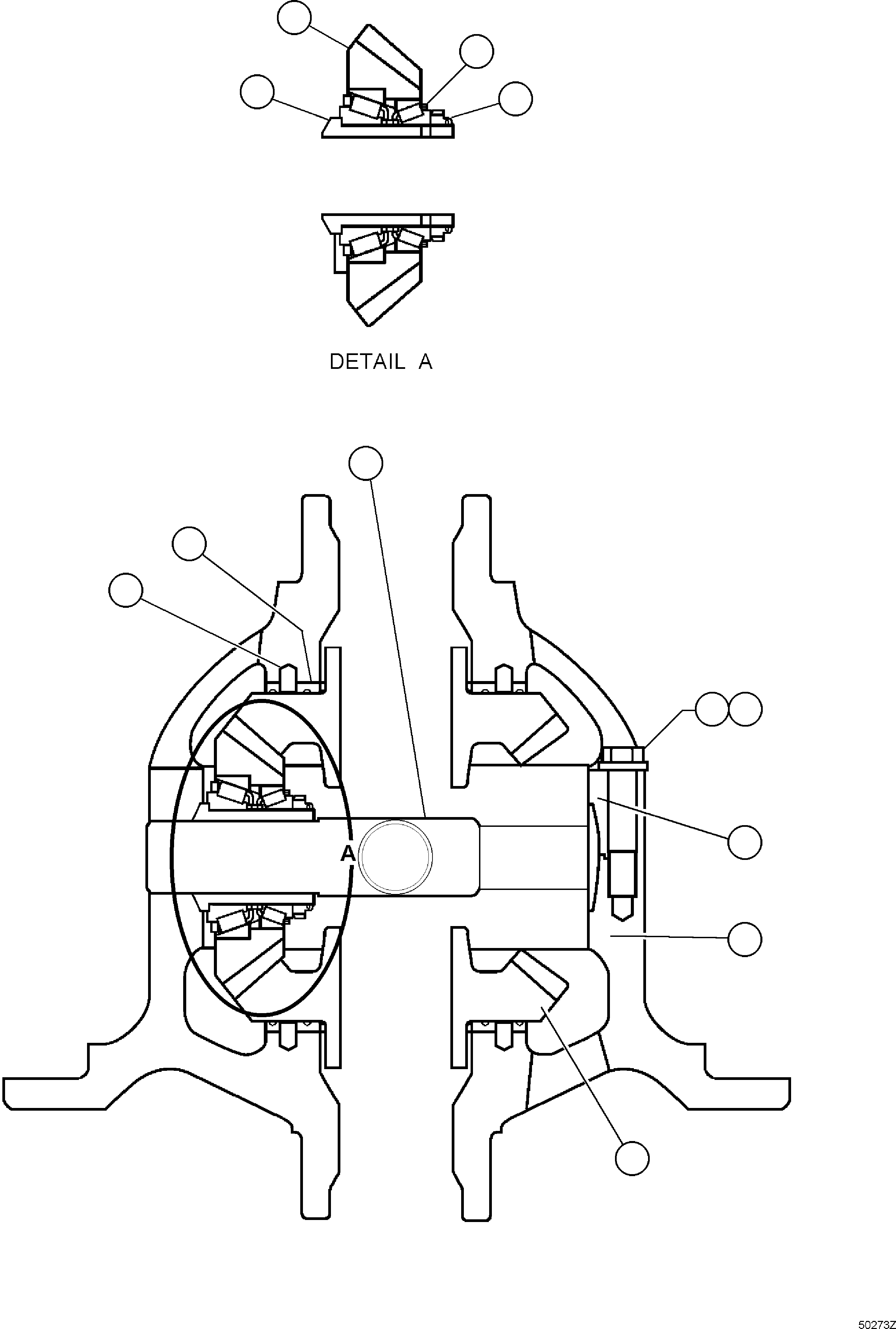 NOTE: (1) INCLUDED IN AK5523 DIFFERENTIAL OVERHAUL KIT. AK5523 KOMATSU