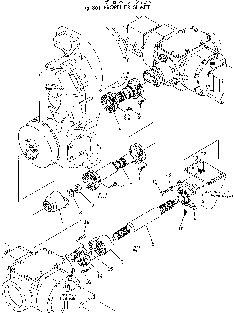DRIVE SHAFT ASS'Y,CENTER (SEE FIG.302A) 385-10156851 KOMATSU