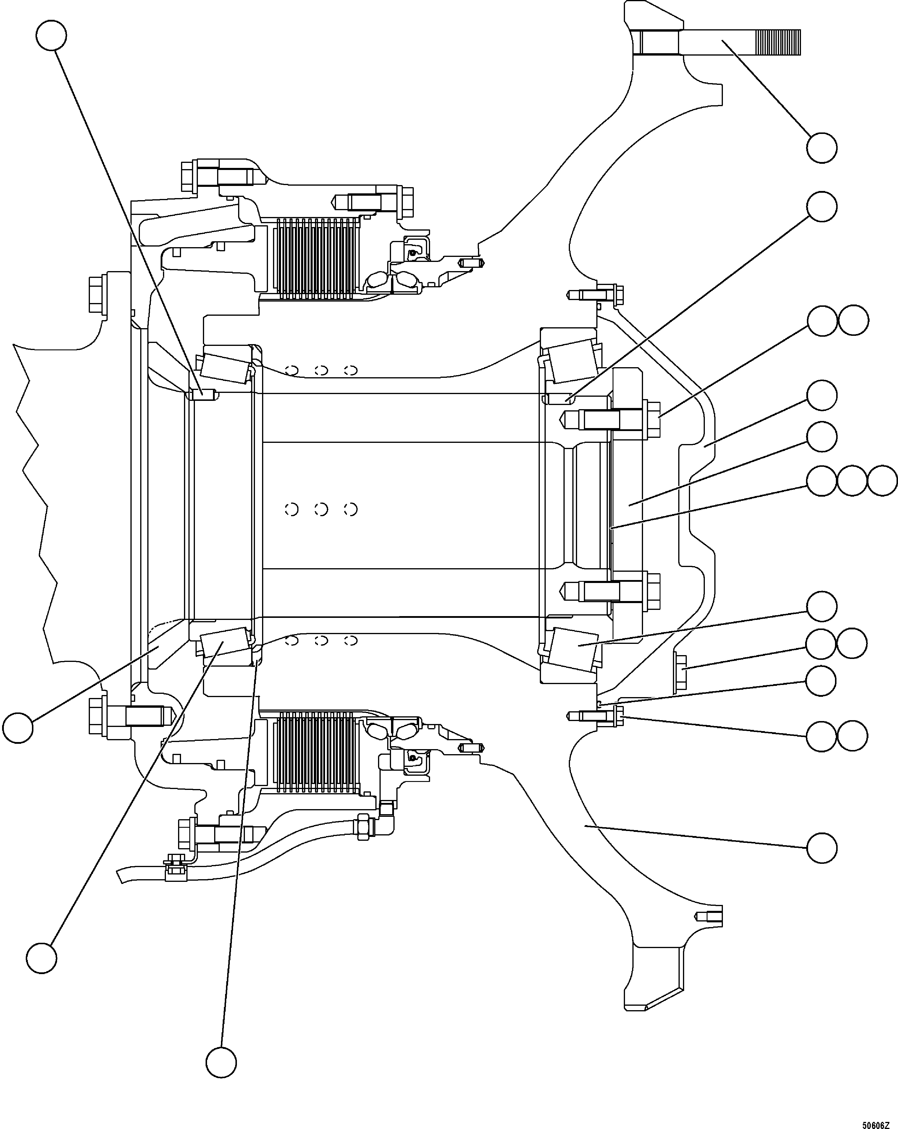NOTE: (1) INCLUDED IN AK5601 FRONT SPINDLE REBUILD KIT. AK5601 KOMATSU